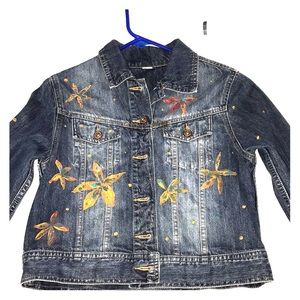 Custom hand painted denim jacket